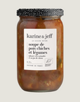 La soupe de pois chiches et légumes – infusée à la coriandre et jus de citron