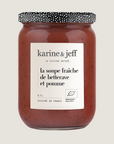 La soupe fraîche de betterave et pomme