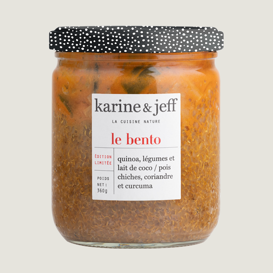 Quinoa, légumes et lait de coco / pois chiches, coriandre et curcuma