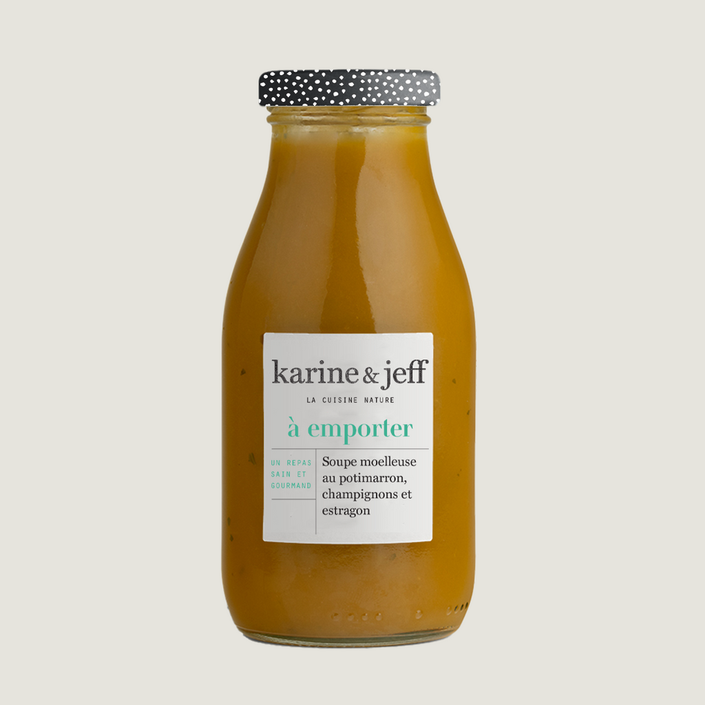 Soupe moelleuse au potimarron, champignons et estragon 1/4L